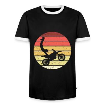 Motocross Seatgrab Retro Style Vintage - Männer Kontrast-T-Shirt - Schwarz/Weiß - Vorne - AI Model Female 172 light (172cm) & AI Model Male 178 light (178cm)