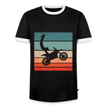 Motocross Seatgrab Retro Style Vintage - T-shirt contrasté Homme - noir/blanc - Devant - AI Model Female 172 light (172cm) & AI Model Male 178 light (178cm)