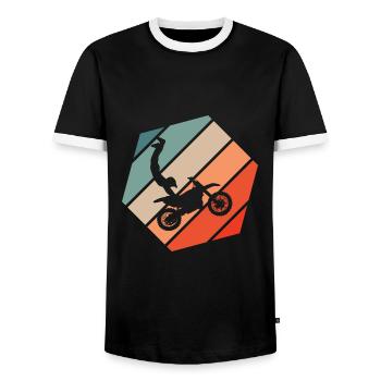 Motocross Seatgrab Retro Style Vintage - T-shirt contrasté Homme - noir/blanc - Devant - AI Model Female 172 light (172cm) & AI Model Male 178 light (178cm)
