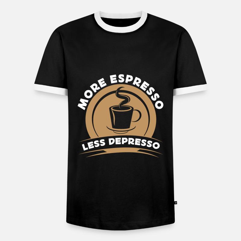 Kaffee, Coffee, Cappuccino, Espresso, Geschenkidee - Männer Kontrast-T-Shirt - Schwarz/Weiß
