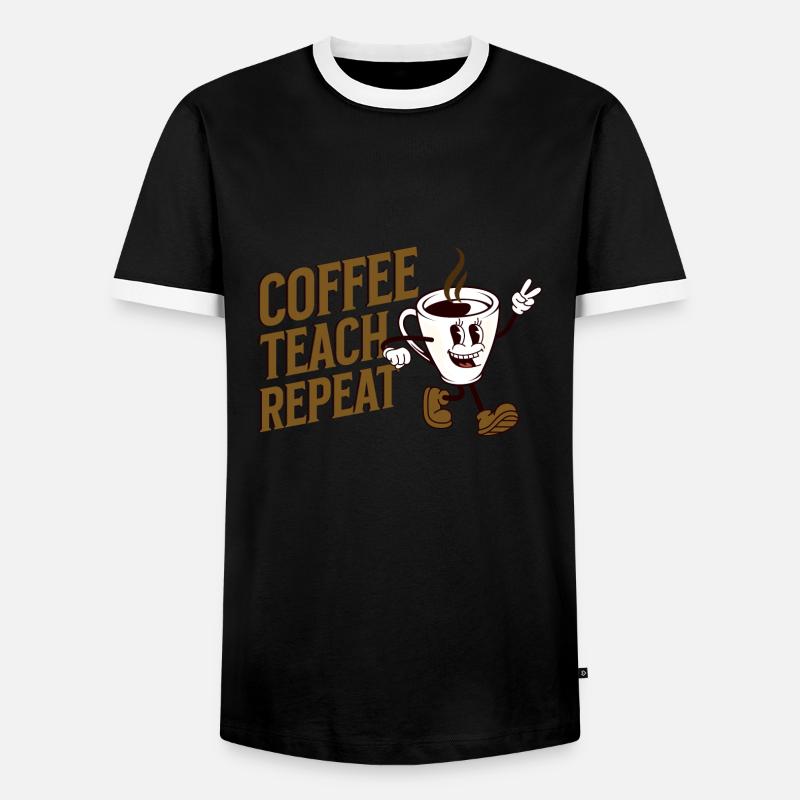 Coffee Teach Repeat - Men's Ringer Shirt - black/white