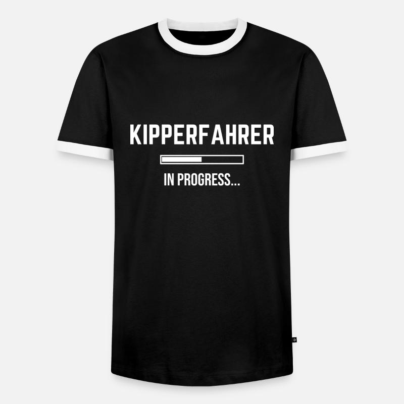 Kipperfahrer In Progress - Männer Kontrast-T-Shirt - Schwarz/Weiß