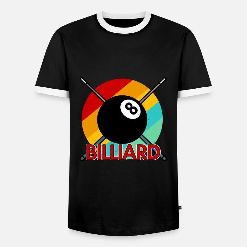 Billard Pool-Billard - Männer Kontrast-T-Shirt - Schwarz/Weiß