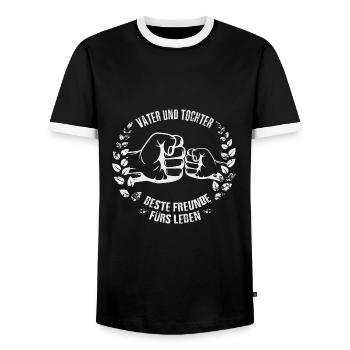 Vater und Tochter Beste Freunde fürs Leben - Männer Kontrast-T-Shirt - Schwarz/Weiß - Vorne - AI Model Female 172 light (172cm) & AI Model Male 178 light (178cm)