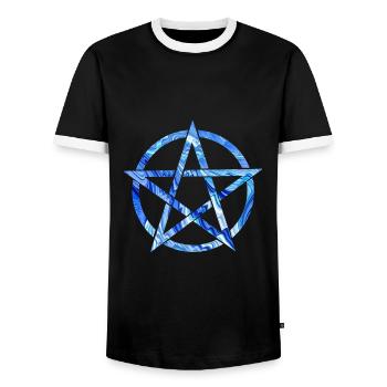 pentagram e 80 - T-shirt contrasté Homme - noir/blanc - Devant - AI Model Female 172 light (172cm) & AI Model Male 178 light (178cm)