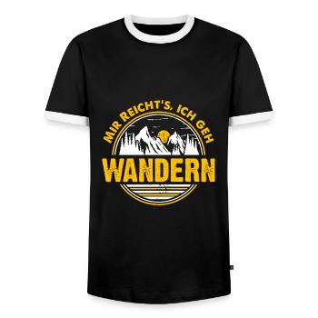 Mir reicht's ich geh wandern! Wander Funshirt cool - Männer Kontrast-T-Shirt - Schwarz/Weiß - Vorne - AI Model Female 172 light (172cm) & AI Model Male 178 light (178cm)