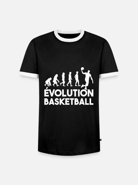 Basketball evolution - Men's Ringer Shirt - black/white