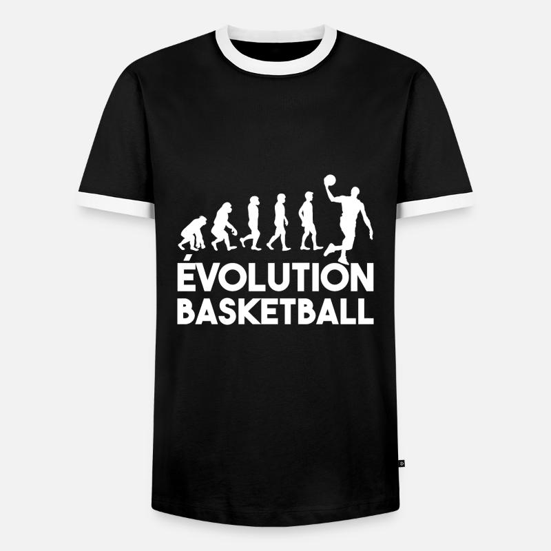 Évolution basketball - T-shirt contrasté Homme - noir/blanc