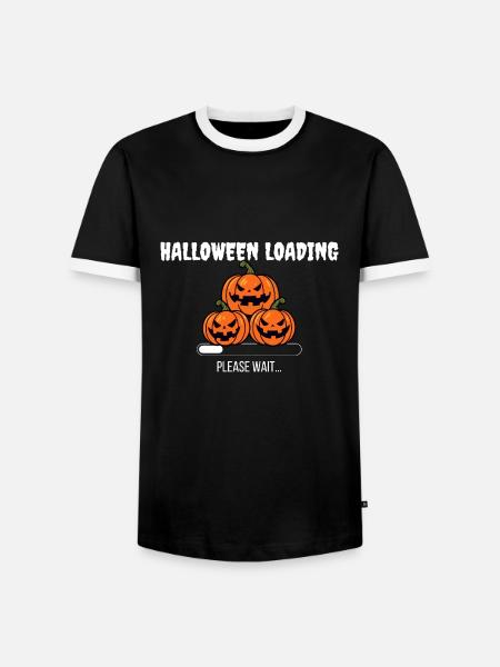 Halloween Loading Please Wait - Men's Ringer Shirt - black/white