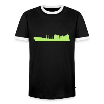 Wolfsburg Skyline - Männer Kontrast-T-Shirt - Schwarz/Weiß - Vorne - AI Model Female 172 light (172cm) & AI Model Male 178 light (178cm)