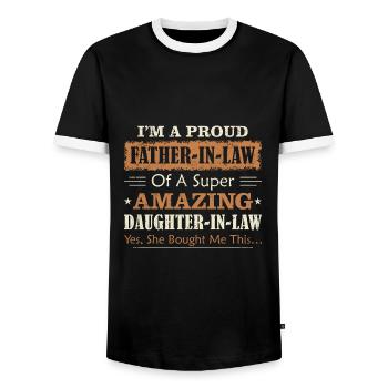 Je suis un fier beau-père des beaux-parents - T-shirt contrasté Homme - noir/blanc - Devant - AI Model Female 172 light (172cm) & AI Model Male 178 light (178cm)