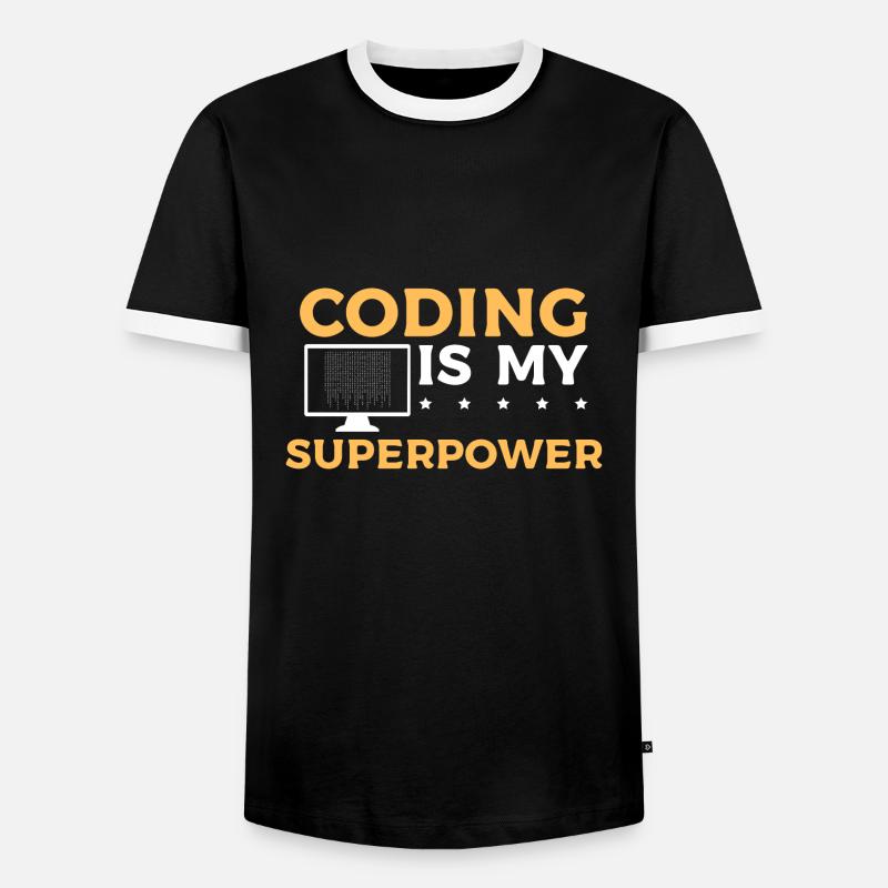 Coding Is My Superpower - Programmiererdesign - Männer Kontrast-T-Shirt - Schwarz/Weiß