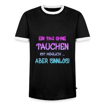 Tauchen Spruch Taucher - Männer Kontrast-T-Shirt - Schwarz/Weiß - Vorne - AI Model Female 172 light (172cm) & AI Model Male 178 light (178cm)