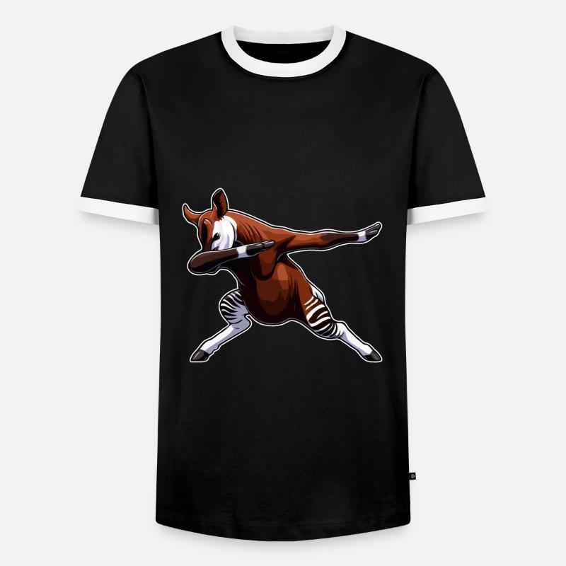 Okapi Tier Niedliches Okapi - Männer Kontrast-T-Shirt - Schwarz/Weiß