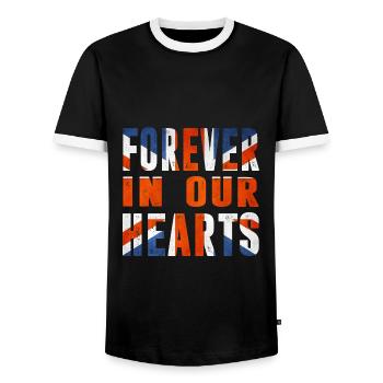 Queen Elizabeth - Forever in our hearts - Männer Kontrast-T-Shirt - Schwarz/Weiß - Vorne - AI Model Female 172 light (172cm) & AI Model Male 178 light (178cm)