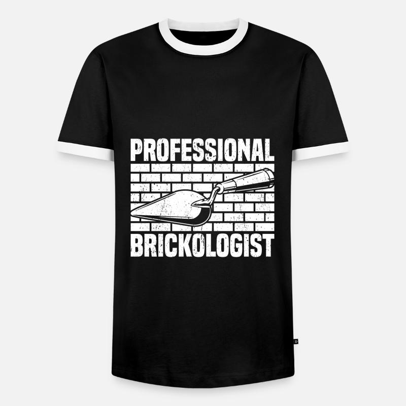Bricklayer Brick Layer Brickmason Mason - Men's Ringer Shirt - black/white