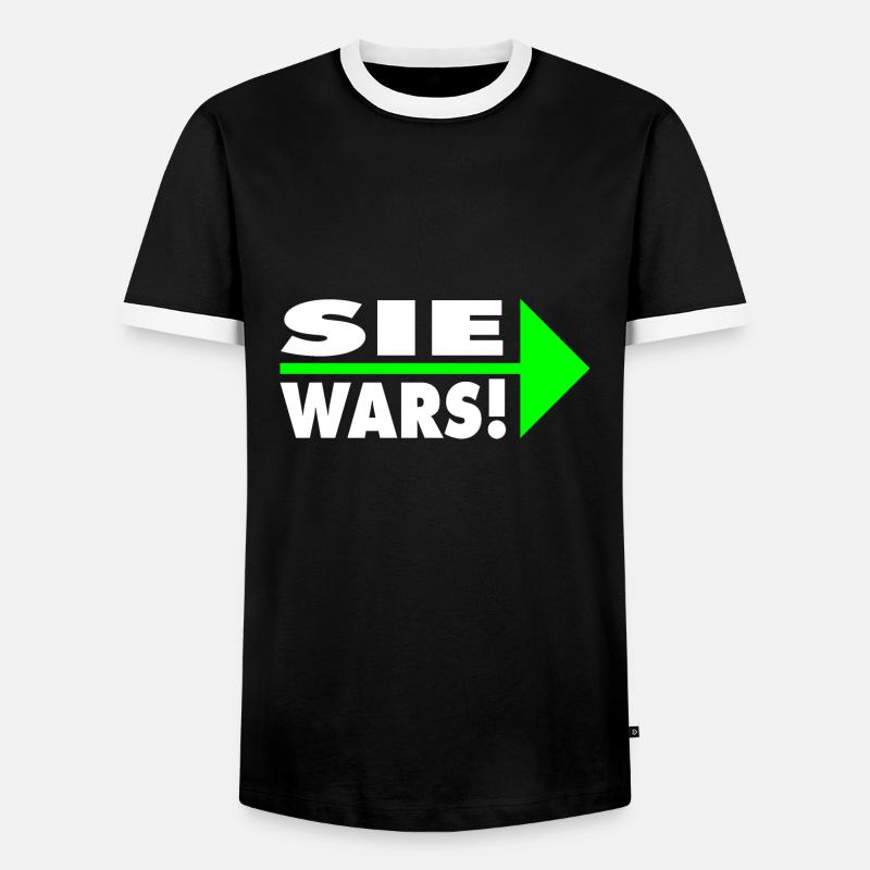 Sie wars! Partner- oder Partyshirt - Männer Kontrast-T-Shirt - Schwarz/Weiß