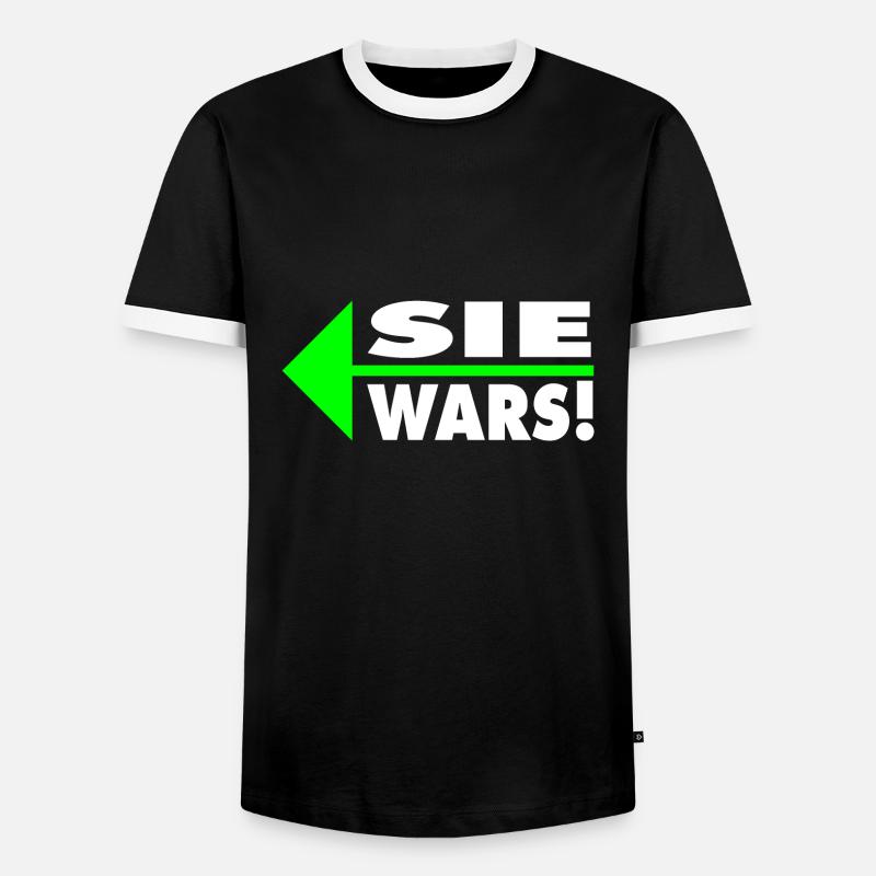 Sie wars! Partner- oder Partyshirt - Männer Kontrast-T-Shirt - Schwarz/Weiß