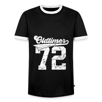 54E ANNIVERSAIRE 1972 MILLÉSIME 72 - T-shirt contrasté Homme - noir/blanc - Devant - AI Model Female 172 light (172cm) & AI Model Male 178 light (178cm)