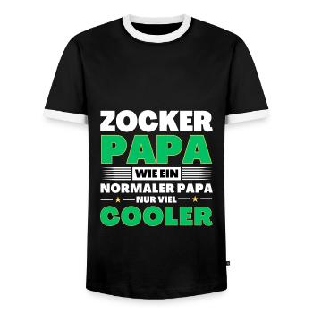 Zocker Papa wie ein normaler nur viel cooler - Männer Kontrast-T-Shirt - Schwarz/Weiß - Vorne - AI Model Female 172 light (172cm) & AI Model Male 178 light (178cm)