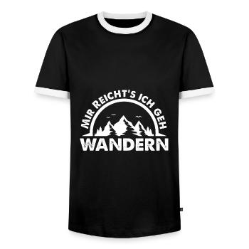 Mir reicht's ich geh wandern! Wander Funshirt cool - Männer Kontrast-T-Shirt - Schwarz/Weiß - Vorne - AI Model Female 172 light (172cm) & AI Model Male 178 light (178cm)