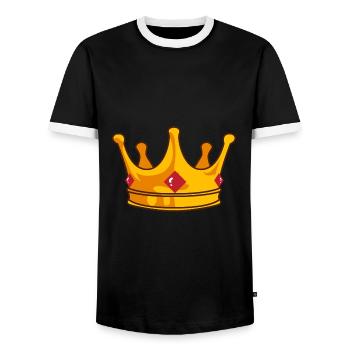 Krone - Männer Kontrast-T-Shirt - Schwarz/Weiß - Vorne - AI Model Female 172 light (172cm) & AI Model Male 178 light (178cm)