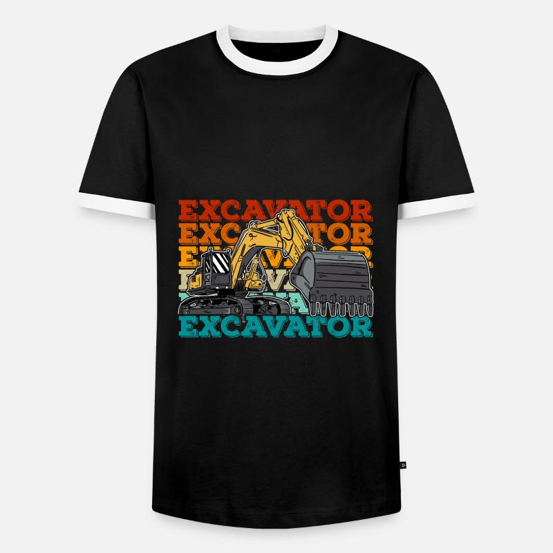 Bagger Bagger Bagger Bauarbeiter - Männer Kontrast-T-Shirt - Schwarz/Weiß