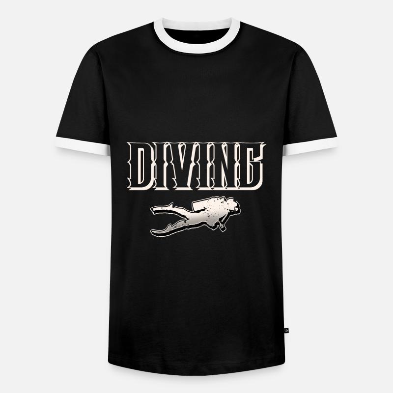 Diver Diving - Men's Ringer Shirt - black/white