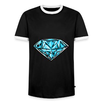 Diamant - T-shirt contrasté Homme - noir/blanc - Devant - AI Model Female 172 light (172cm) & AI Model Male 178 light (178cm)