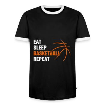 Gift for Basketball Fans Women & Men Eat Sleep Bas - Men's Ringer Shirt - black/white - Front - AI Model Female 172 light (172cm) & AI Model Male 178 light (178cm)
