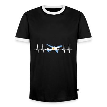 Argentine Drapeau Amérique du Sud Drapeau argentin - T-shirt contrasté Homme - noir/blanc - Devant - AI Model Female 172 light (172cm) & AI Model Male 178 light (178cm)