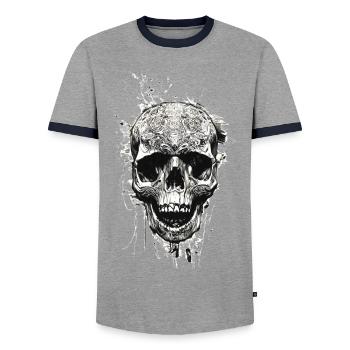 Vikings Rune nordique Vikings Valhalla Vikings - T-shirt contrasté Homme - gris/marine  - Devant - AI Model Female 172 light (172cm) & AI Model Male 178 light (178cm)