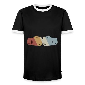 Boxen Retro Style Vintage - Männer Kontrast-T-Shirt - Schwarz/Weiß - Vorne - AI Model Female 172 light (172cm) & AI Model Male 178 light (178cm)
