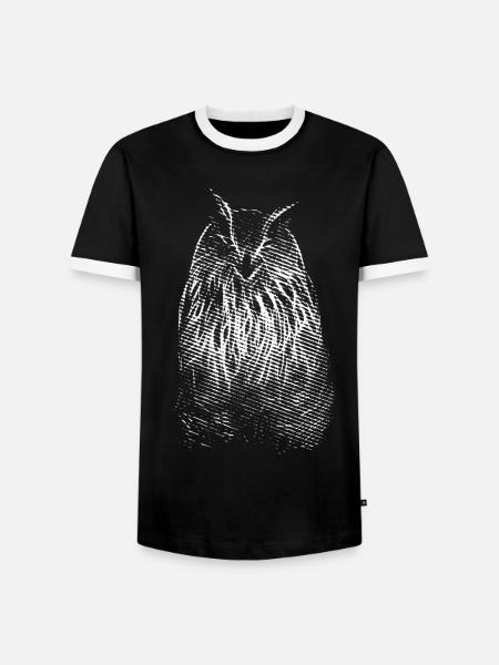 Ugle smil. Ugle, ugle - Herre kontrast-T-shirt - sort/hvid