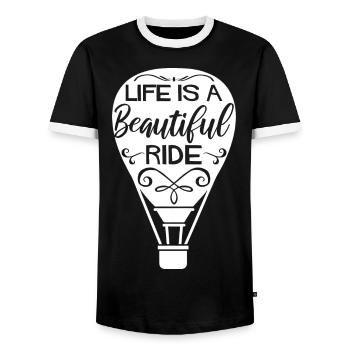 Heißluftballon Sprüche | Luftfahrt Hobby Geschenk - Männer Kontrast-T-Shirt - Schwarz/Weiß - Vorne - AI Model Female 172 light (172cm) & AI Model Male 178 light (178cm)