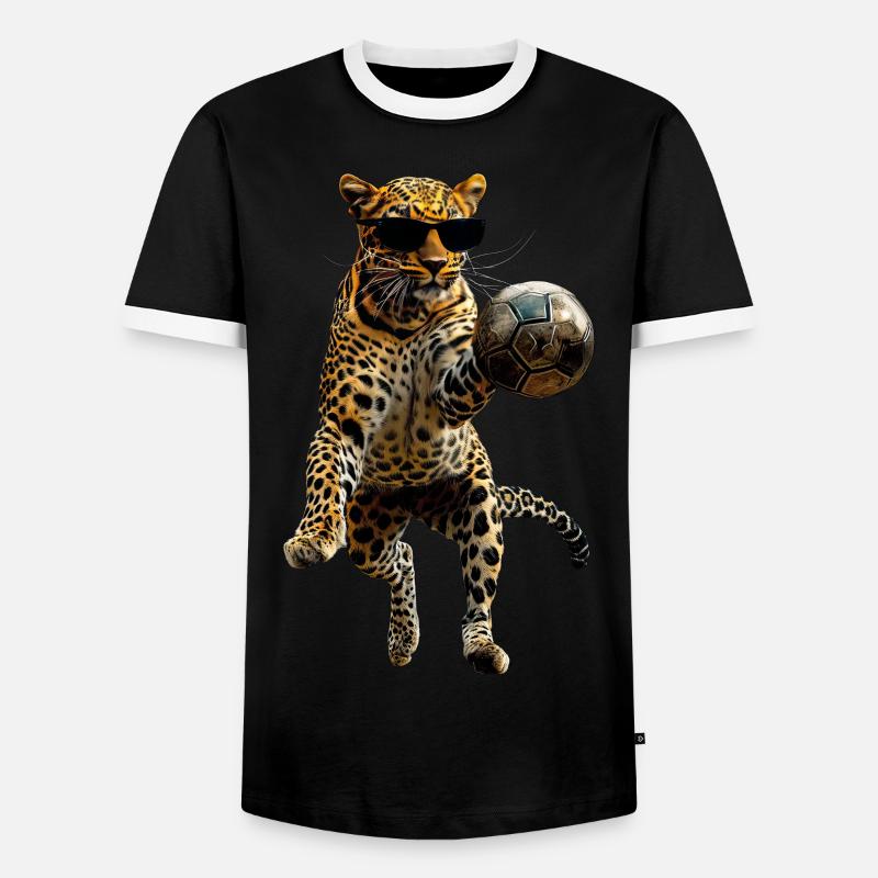 Leopard - Men's Ringer Shirt - black/white