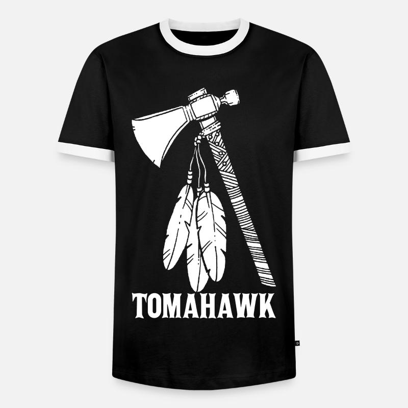 White Tomahawk - Men's Ringer Shirt - black/white