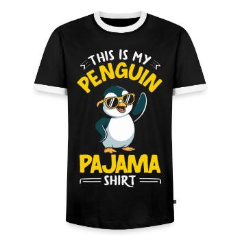 Pingouin mignon - Cadeau pour l’amoureux des manchots - T-shirt contrasté Homme - noir/blanc - Devant - AI Model Female 172 light (172cm) & AI Model Male 178 light (178cm)