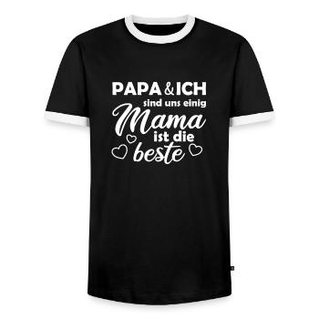 Muttertag Mama ist die Beste Mutter - Männer Kontrast-T-Shirt - Schwarz/Weiß - Vorne - AI Model Female 172 light (172cm) & AI Model Male 178 light (178cm)