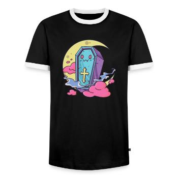 Kawaii Pastel Couleurs Gothique mignon goth Cercueil - T-shirt contrasté Homme - noir/blanc - Devant - AI Model Female 172 light (172cm) & AI Model Male 178 light (178cm)