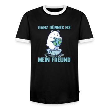 Ours polaire glace mince mon ami drôle - T-shirt contrasté Homme - noir/blanc - Devant - AI Model Female 172 light (172cm) & AI Model Male 178 light (178cm)