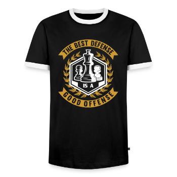 Chess Chess piece King Pawn Dream - Men's Ringer Shirt - black/white - Front - AI Model Female 172 light (172cm) & AI Model Male 178 light (178cm)