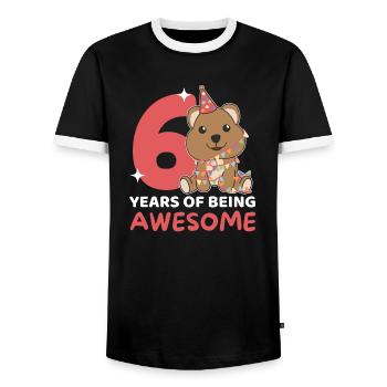 Quokka pour les enfants de 6 ans - T-shirt contrasté Homme - noir/blanc - Devant - AI Model Female 172 light (172cm) & AI Model Male 178 light (178cm)