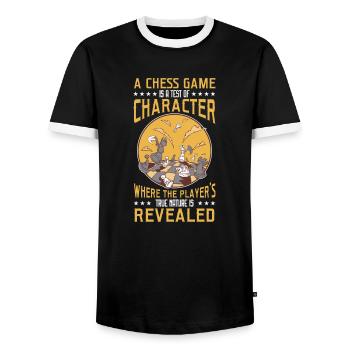 Chess Chess Piece King Pawn Dream - Men's Ringer Shirt - black/white - Front - AI Model Female 172 light (172cm) & AI Model Male 178 light (178cm)