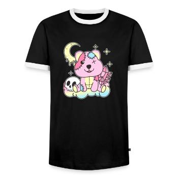Kawaii Gothique Quokka Pastel Goth - T-shirt contrasté Homme - noir/blanc - Devant - AI Model Female 172 light (172cm) & AI Model Male 178 light (178cm)