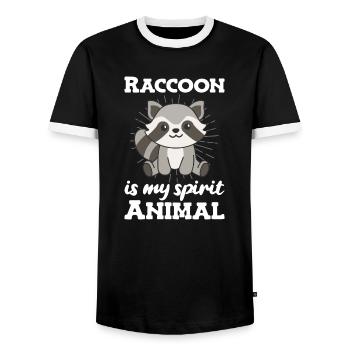 Le raton laveur est mon animal spirituel - mignon raton laveur - T-shirt contrasté Homme - noir/blanc - Devant - AI Model Female 172 light (172cm) & AI Model Male 178 light (178cm)