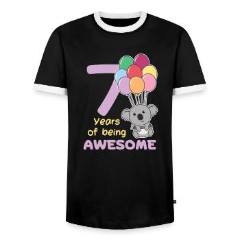 Koala pour les enfants de 7 ans - T-shirt contrasté Homme - noir/blanc - Devant - AI Model Female 172 light (172cm) & AI Model Male 178 light (178cm)