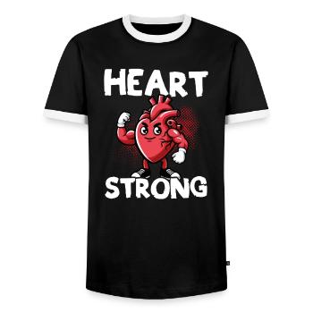 Liebe Dein Herz Red Ribbon Bewusstsein - Männer Kontrast-T-Shirt - Schwarz/Weiß - Vorne - AI Model Female 172 light (172cm) & AI Model Male 178 light (178cm)