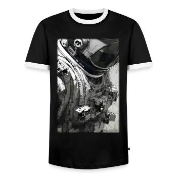 Technologie de science-fiction Astronaut Future - T-shirt contrasté Homme - noir/blanc - Devant - AI Model Female 172 light (172cm) & AI Model Male 178 light (178cm)