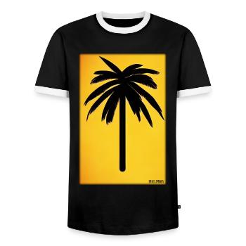 Palm Beach Holiday Summer Sun Sea Travel Holidays - T-shirt contrasté Homme - noir/blanc - Devant - AI Model Female 172 light (172cm) & AI Model Male 178 light (178cm)